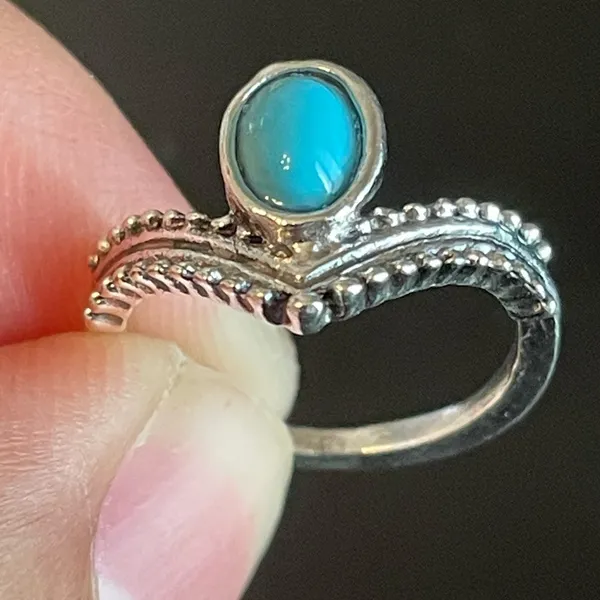 Turquoise stone princess crown ring size 5 - Image 7