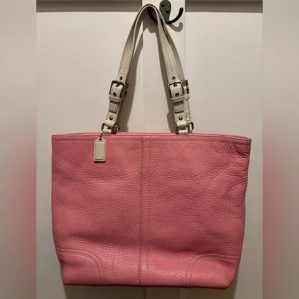 COACH Large Hamilton Pink Pebbled Leather Tote Bag - Image 2
