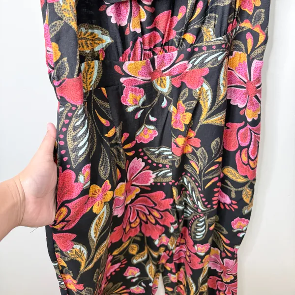 NWT City Chic Floral Print Off The Shoulder Jumpsuit Pink Black Orange Size 14 - Image 9