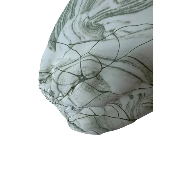 Entro NWT Sage Green Cream 3/4 Balloon Sleeve Tiered‎ Ruffled Above Knee Dress S - Image 4