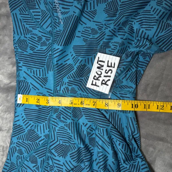 Brooks Leggings Women XL Blue Geometric Equilibrium‎ Running Crop Capri 220610 - Image 8