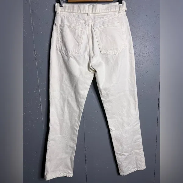 Reformation Cynthia Belted High Rise Straight Jeans Size 26 - Image 4