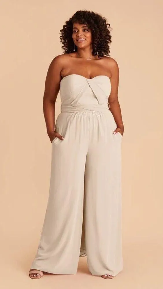 Birdy Grey Gigi Jumpsuit Versatile Styles Neutral Champagne Size 1X. NEW - Image 2