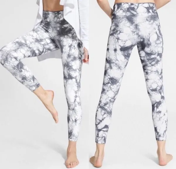 Athleta Gray Powervita Tie Dye Salutation 7/8 Leggings Style 281529 S Small - Image 2