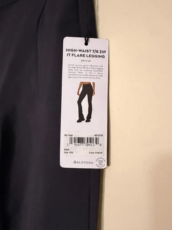 Alo Yoga High-Waisted 7/8 Flare Zip It Leggings - Image 3