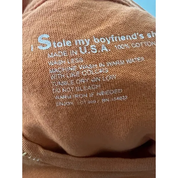 I Stole My Boyfriends Shirt Rainbow Smiley‎ Tee $128 Orange Small - Image 9