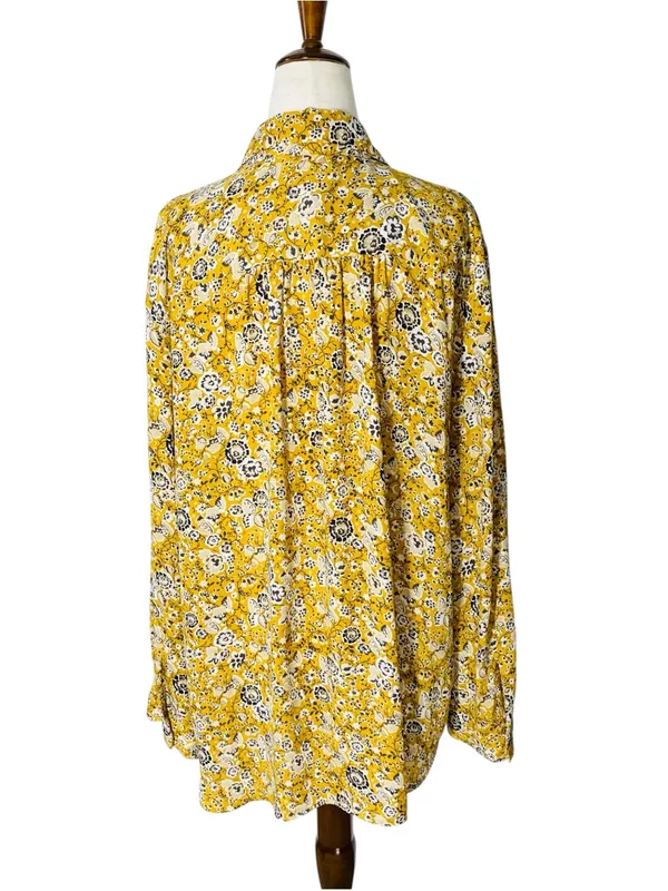 ANN TAYLOR Mustard Floral Shirt - Image 4