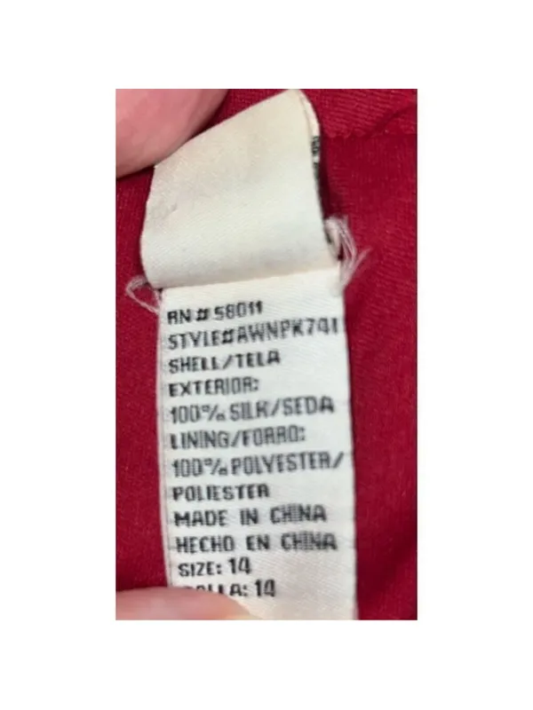 Red Silk Midi Strapless Dress 14 Midi-Maxi - Image 8