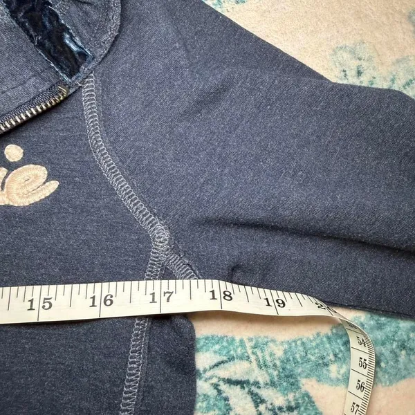 Abercrombie & Fitch Hoodie Navy Blue Large Y2K Vintage Preppy Casual Quarter Zip - Image 4