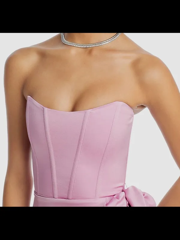 V. Chapman Women's Pink June Corset Strapless Wrap-Tie Dress Size 4 - Image 5