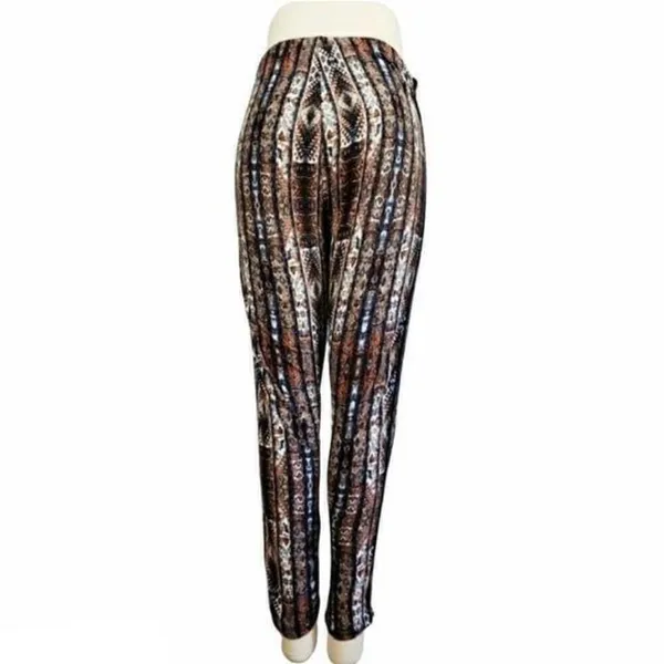 No Comment Leggings XL Brown Tribal Aztec Vertical Stripe Stretch Boho Casual - Image 4