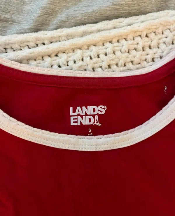 Lands End tight red long sleeved top - Image 2