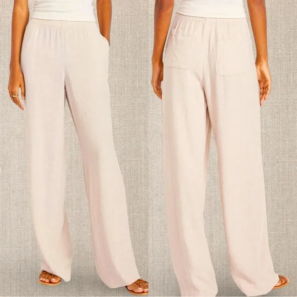 NWTS💓GAP OLD NAVY XL💓LINEN WIDE LEGGED PANTS SIDE AND BACK POCKETS - Image 2