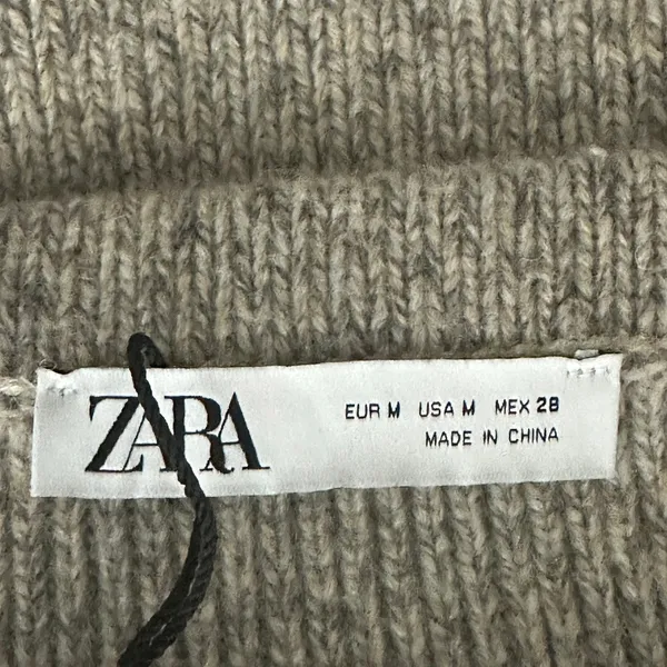 Zara Mini Skirt Womens M Gray Wool Knit Ribbed Cozy Preppy Scandinavian Capsule - Image 5