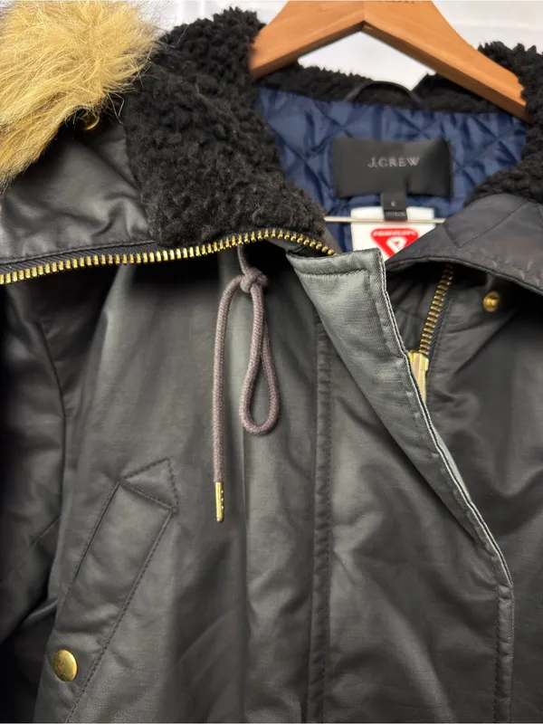 J. Crew Eco Friendly Primaloft Perfect Winter Parka in Navy Blue Size Large - Image 3