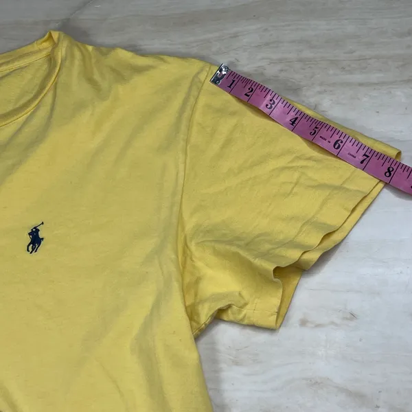 Polo Ralph Lauren Yellow Cotton Short Sleeve Pony Logo T-Shirt Mens Large L - Image 9