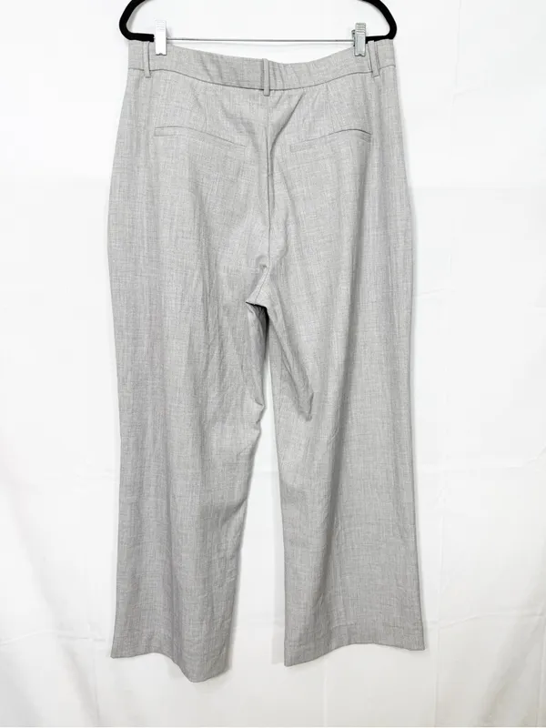 Abercrombie & Fitch Curve Love A&F Sloane Tailored Wide Leg Pant Grey Heather - Image 4