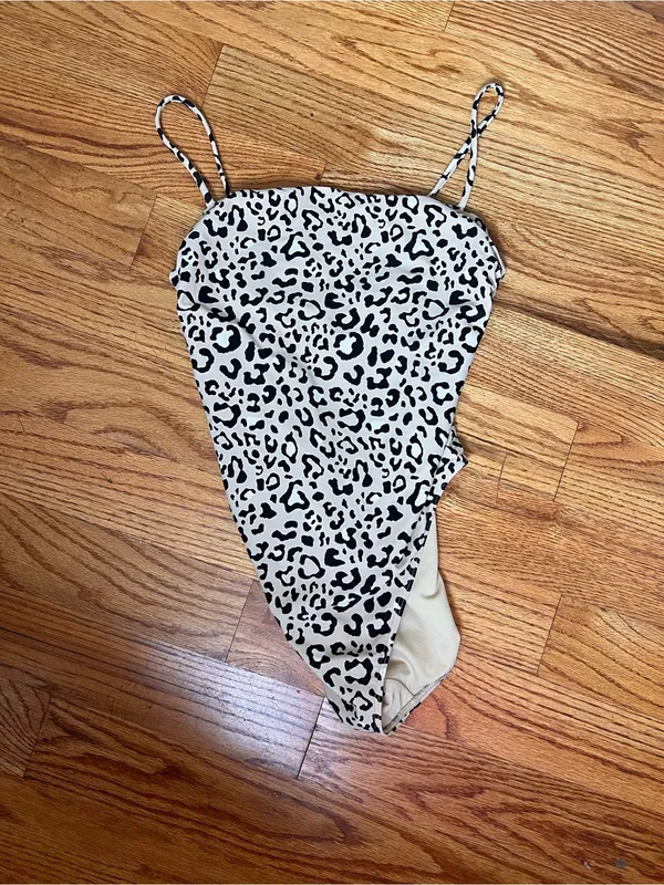 Holister Leopard Print One-Piece Swimsuit - Nude/Black - Image 2