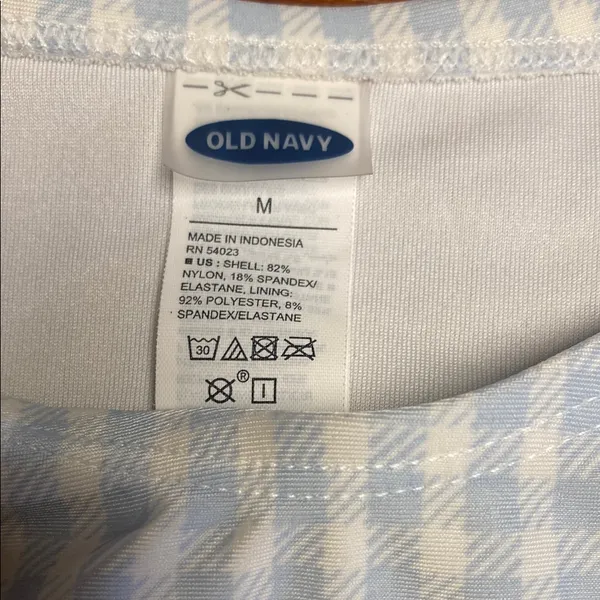 Old Navy Light Blue and White Checkered Bikini - Image 2