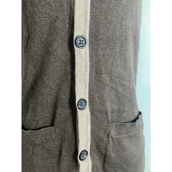 Banana Republic Womens Brown Cotton Button Front Cardigan Sweater‎ Vest Small - Image 4