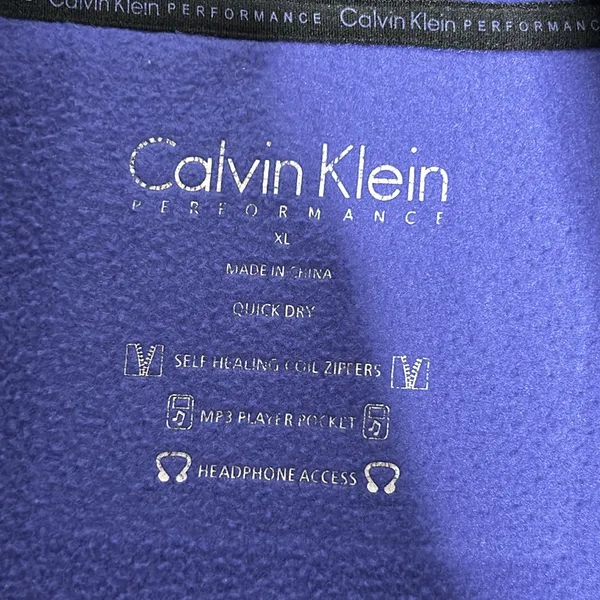 Calvin Klein Performance Womens Fleece Zippered Jacket Size XL. Purble - Image 8