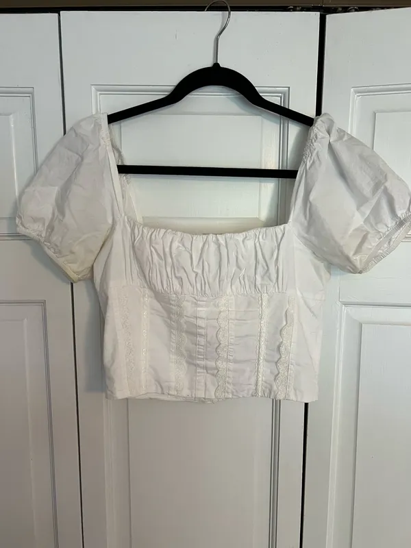 Princess Polly White Puffy Sleeve Top - Image 2