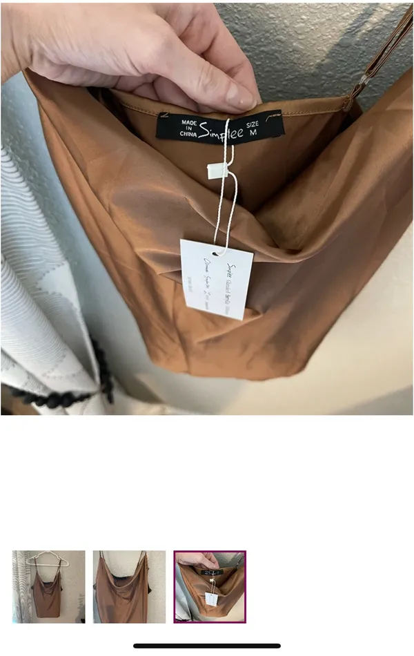 These Three Boutique Satin Cow Neck Tank - Image 2