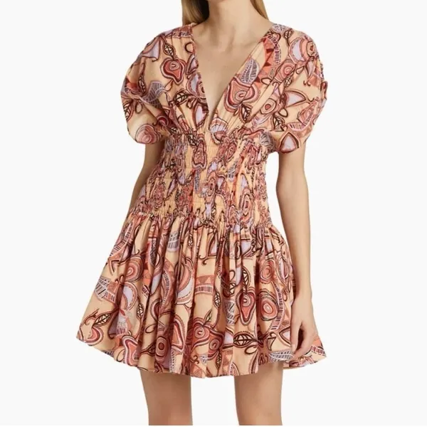 A.L.C. Frank Luna Cotton Smocked Waist Dress 4 - Image 16