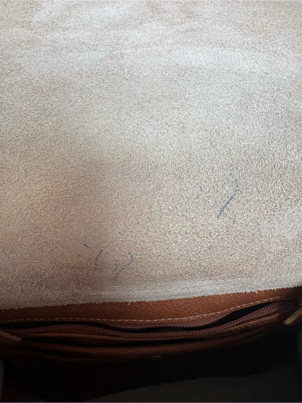 Dooney & Bourke Cream Pebbled Leather Crossbody with Tan Trim - Image 8