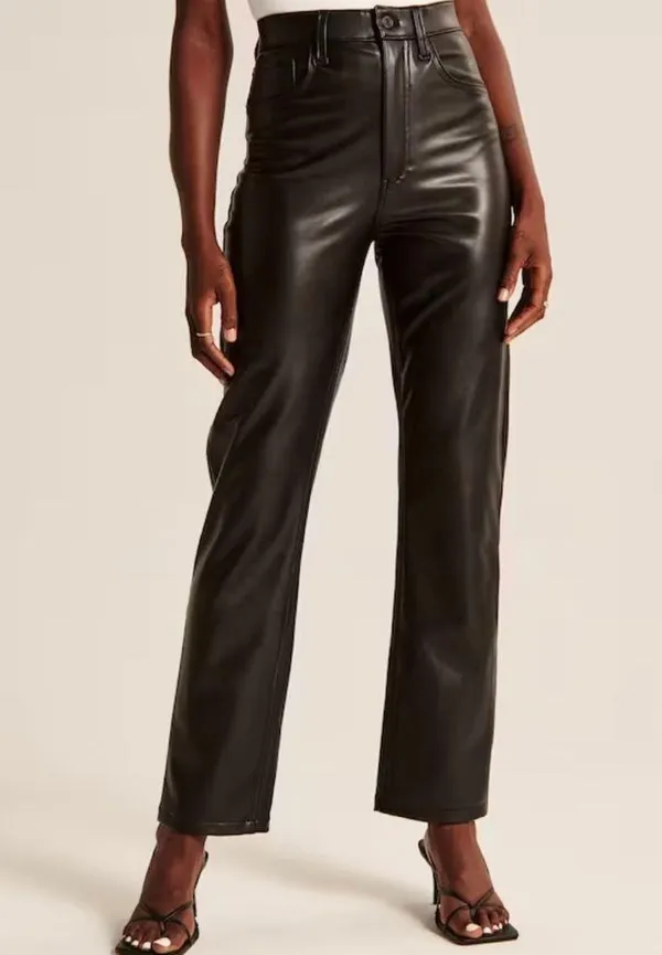 Abercrombie and Fitch Vegan Leather 90s Straight Pant - Image 2