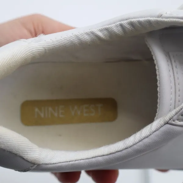 Nine West Layna Womens US 8M Trainers Shoes White Leather Athletic Sneakers - Image 3