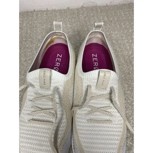 Cole Haan ZERØGRAND Men's White Beige Canvas Sneakers Size 7 B Lace Up - Image 8