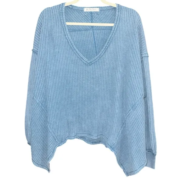 We the Free people Women's Coraline Thermal V-Neck Top FP oversized long sleeve - Image 2