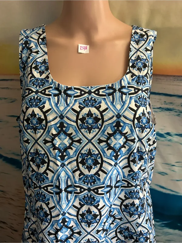 The Limited Women’s Blue & White Floral Sleeveless Printed A-Line Dress 14 - Image 7