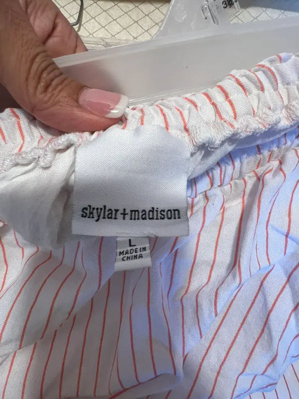 2 PCS Outfit ~off Shoulder Top & Pants Striped - Image 8