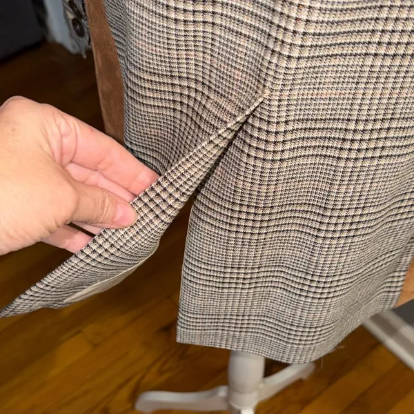 Maeve By Anthropologie Plaid Blazer with Brown Details - Image 8