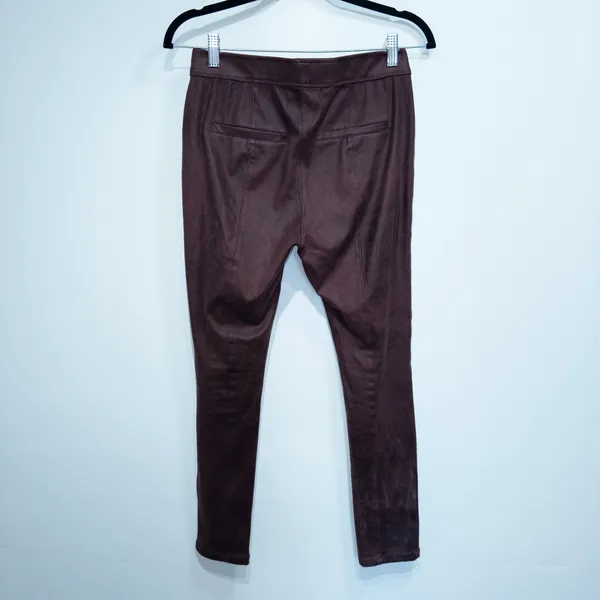 Free People Wine Purple Midnight Faux Suede Leggings Size 27 - Image 6
