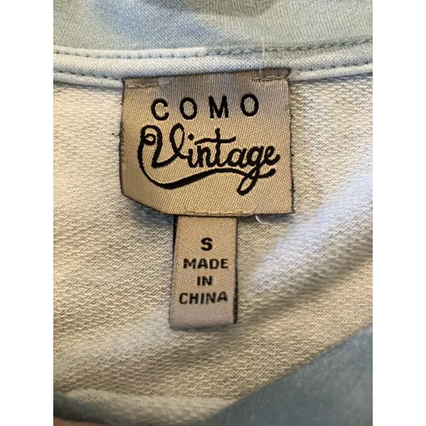 Camo Vintage Women’s Blue/White Camo Crew Neck Lightweight Pullover S - Image 2