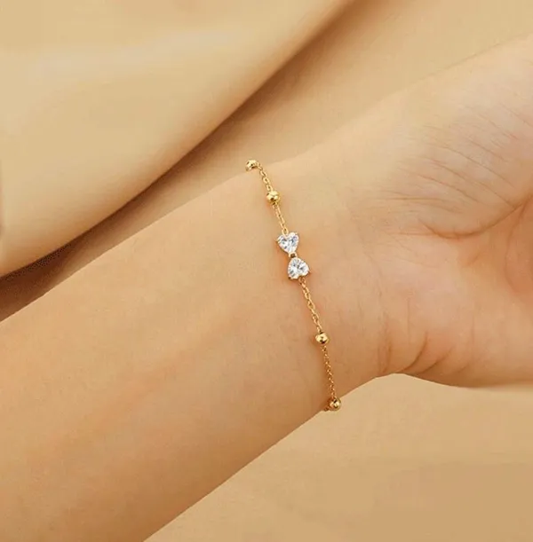 Adjustable Bow Charm Bracelet for Women Gold - Image 5