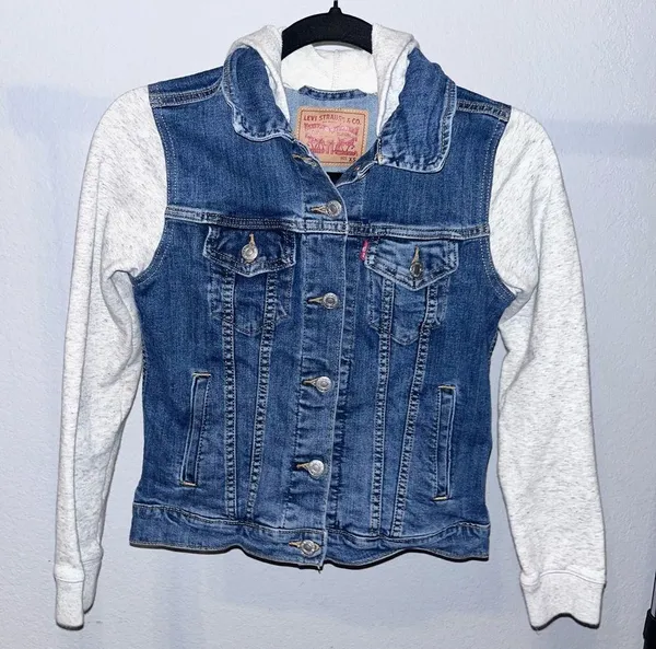 LEVI’S Women’s Hybrid Denim Hooded Trucker Jacket XS - Image 3