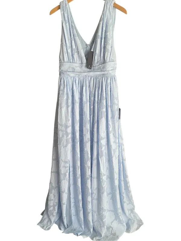 Lulus Sweet Sophistication Light Blue Burnout Floral Maxi Dress - Image 4