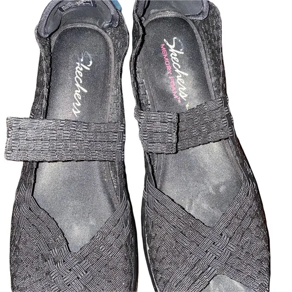 Skechers Walking Platform Slip on Mary Jane Open Toe Shoes Black size 8.5 - Image 6