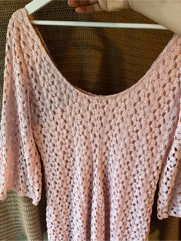 AUW Blush Pink Lace Mini Dress - Image 5
