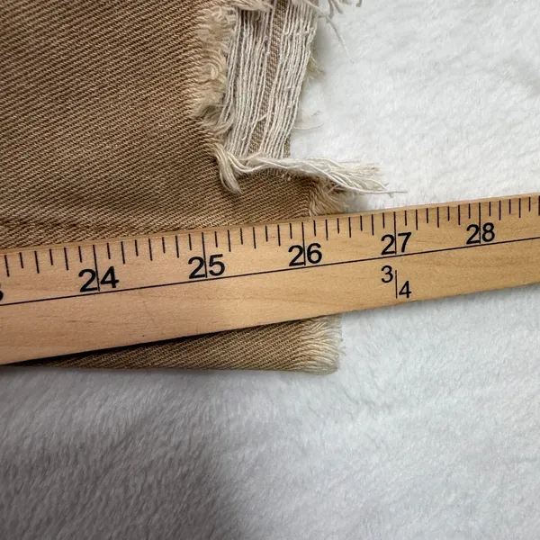 Boho S Jeans Flare Distressed Tan High Rise Raw Hem Shredded Knee Streetwear - Image 13