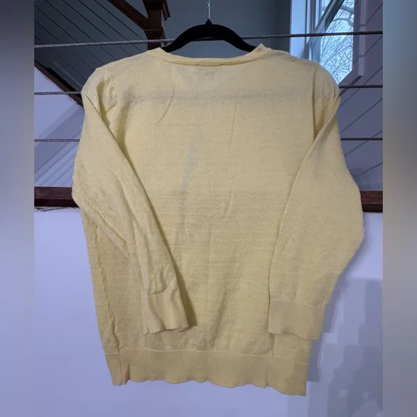 The Limited Yellow Crewneck Button-Front Cardigan small - Image 4