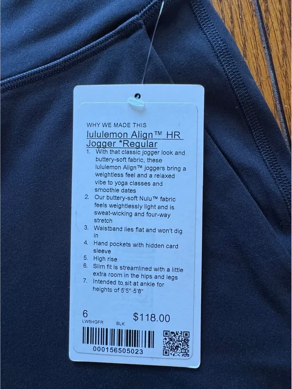 Lululemon Align Jogger High Rise 28” Regular New Version Black Size 6 NWT - Image 4