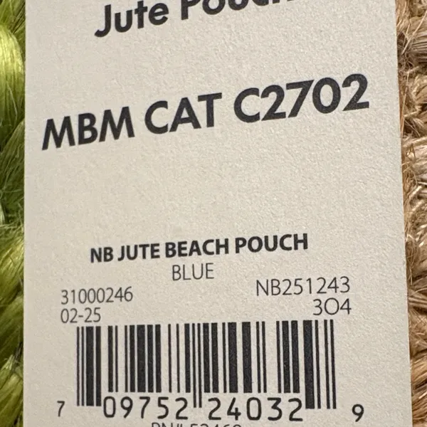 No Boundaries NWT Woven jute Clutch with Blue and Green Stripes - Image 7