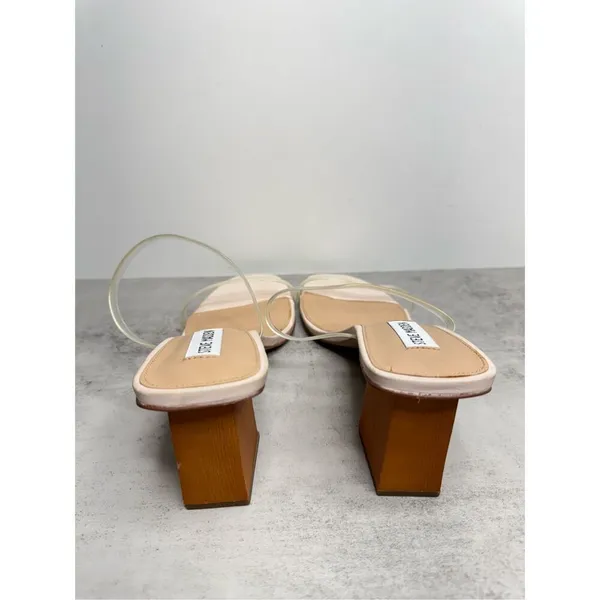 Steve Madden Sandals Womens Size 10 Pink PU‎ Upper Double Strap Open Toe Heels - Image 6