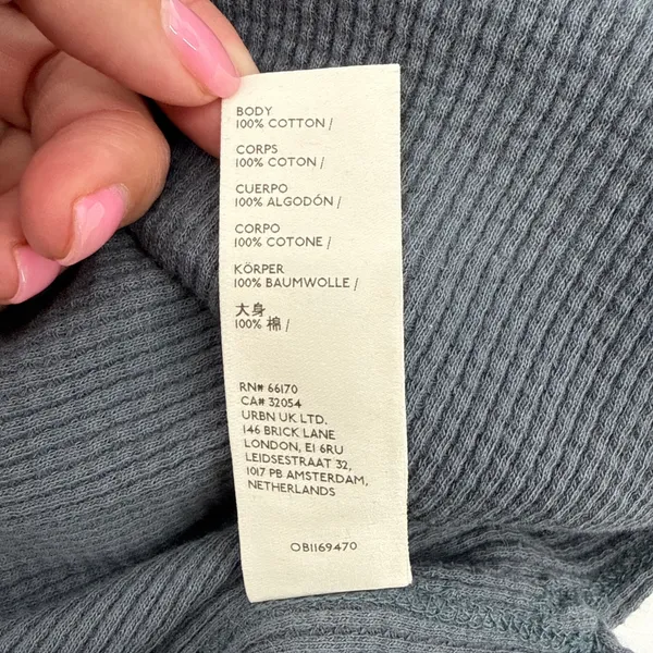 Free People We The Free Small Gray Arlo Thermal‎ Waffle Knit Oversized OB1169470 - Image 8