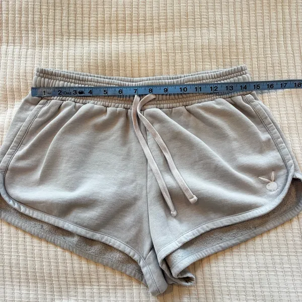 Playboy by Pacsun Bunny Sweat Shorts Light Periwinkle Size Medium Women's - Image 8